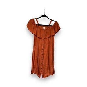 Mossimo burnt orange/brown floral print dress